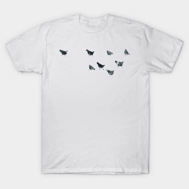 Wandering chooks (cut-out) T-Shirt by FJBourne